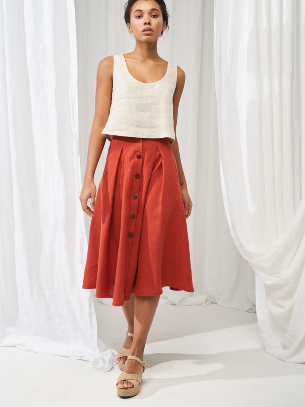 Stella Linen Crop Top NWT